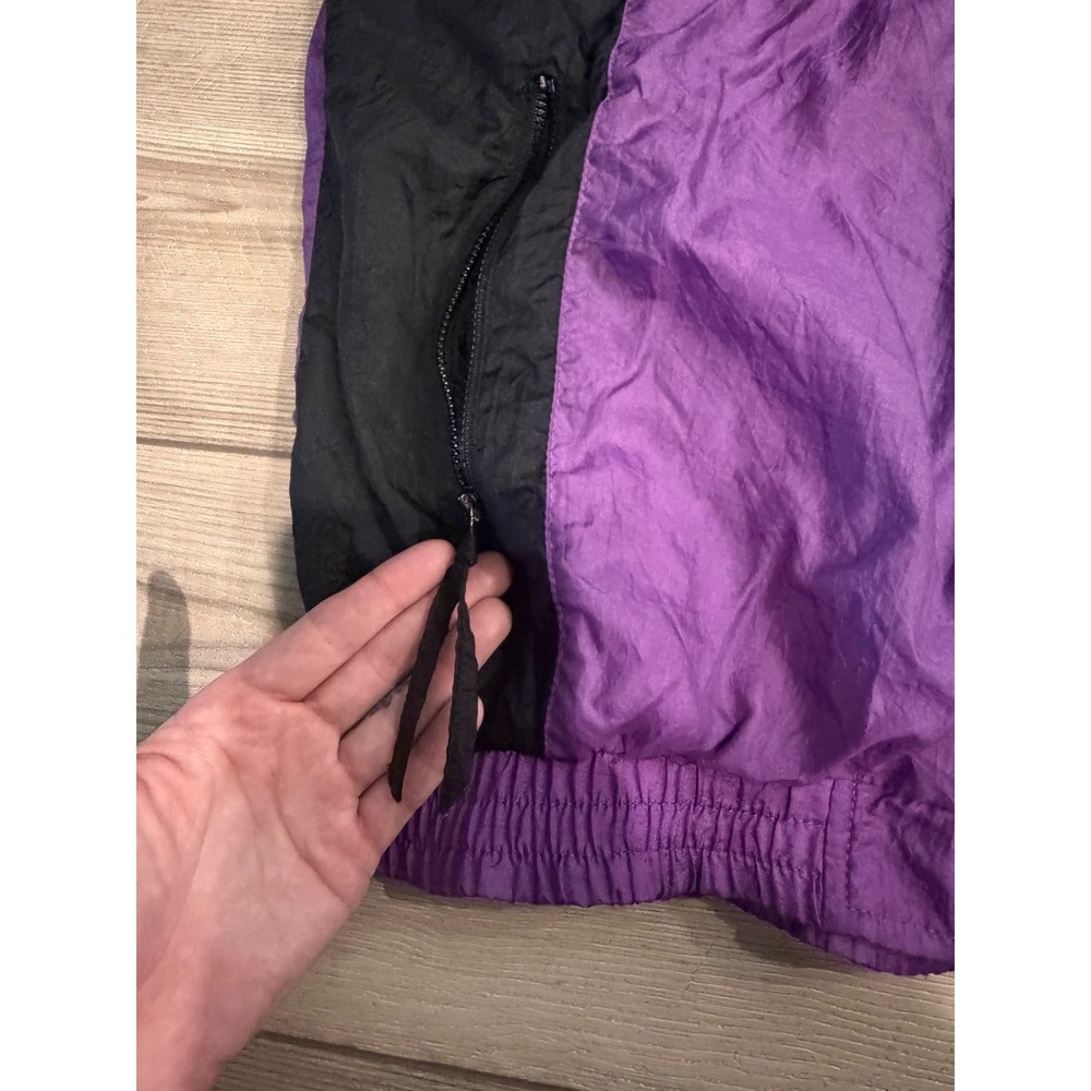 Vintage Munsingwear Colorblock Windbreaker Jacket Purple Teal Black Mens Medium - Picture 4 of 9